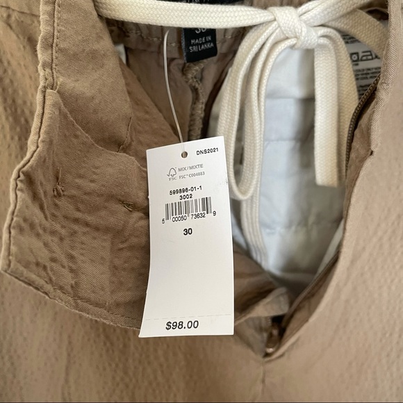 Banana Republic Slim Fit Mid Rise Drawstring Pants Khaki Texture Button … - Picture 12 of 13